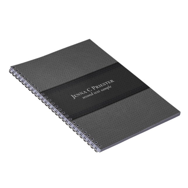 Black And Gray Faux Leather Texture 2 Notebook (Right Side)