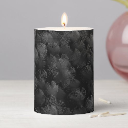 Black And Gray Floating Fireworks Display Pillar Candle