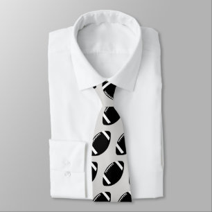 Black and Gray Football Neck Tie
