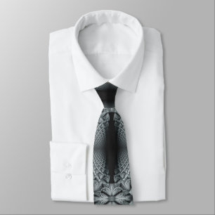 Black and Gray Fractal Neck Tie