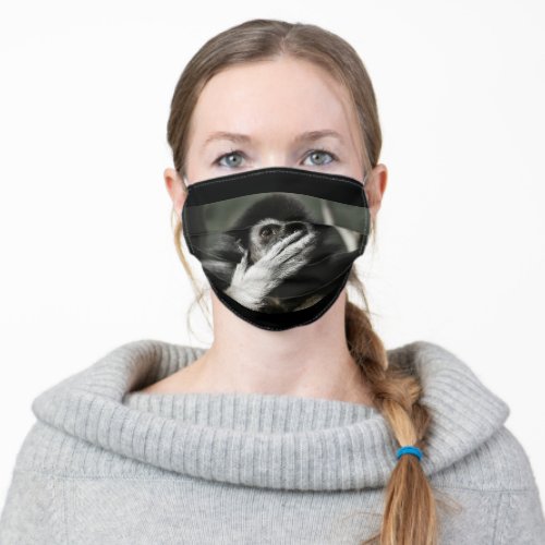 Black and gray funny monkey face mask