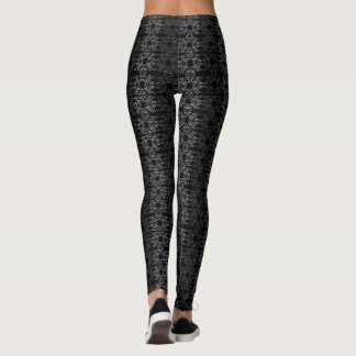 Black and Gray Geometric Leggings by Joya Eve