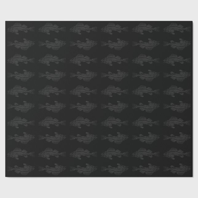 Black and Gray Ghost Fish Wrapping Paper (Seam)