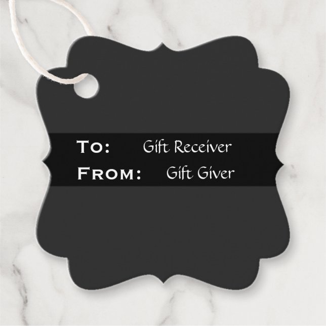 Black and Gray Gift Tag - HAMbyWG (Front)