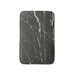 Black And Gray Grain Marble Stone Bath Mat | Zazzle
