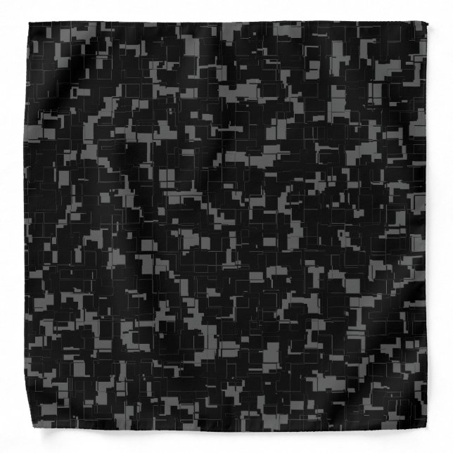 Black and Gray Grey Abstract Pattern Bandana (Front)