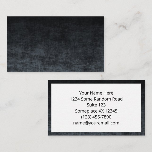Black and Gray Grunge Ombre Texture Business Card (Front/Back)