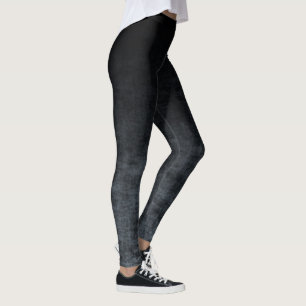 Black and Gray Grunge Ombre Texture Leggings