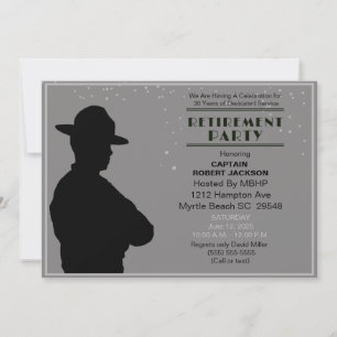 Black and Gray Highway Patrol Retirement Party Invitation