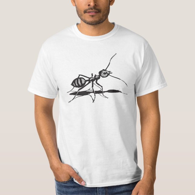 Black And Gray Insects Ant T-Shirt (Front)