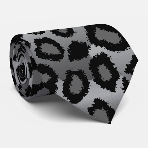 Black and Gray Jaguar Print Neck Tie