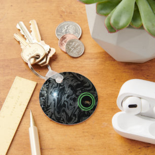 Black And Gray Lawn Bowl, Keyring