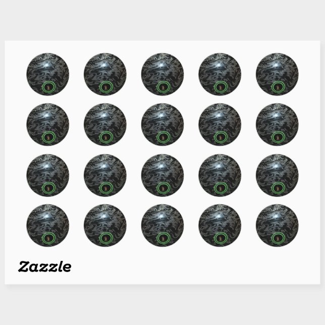 Black And Gray Lawn Bowl, Round Stickers (Sheet)