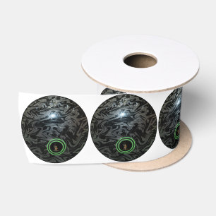 Black And Gray Lawn Bowl, Satin Ribbon