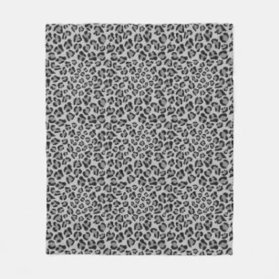 Black and gray Leopard pattern, cheetah pattern Fleece Blanket