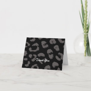 Black and Gray Leopard Pattern Thank You