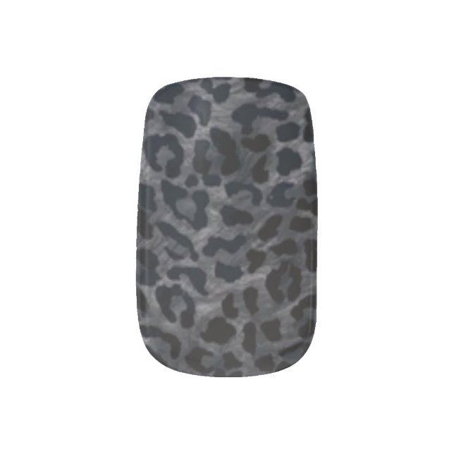 Black and Gray Leopard skin nails Minx Nail Art (Right Thumb)