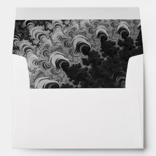 Black and Gray Lined Envelope With Return Address