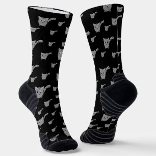 Black And Gray Little Kitties  Socks