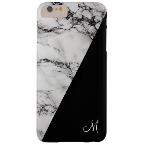 Black And Gray Marble Stone Texture Barely There iPhone 6 Plus Case