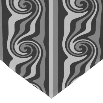 Black And Gray Modern Abstract Swirl Short Table Runner by TheHopefulRomantic at Zazzle