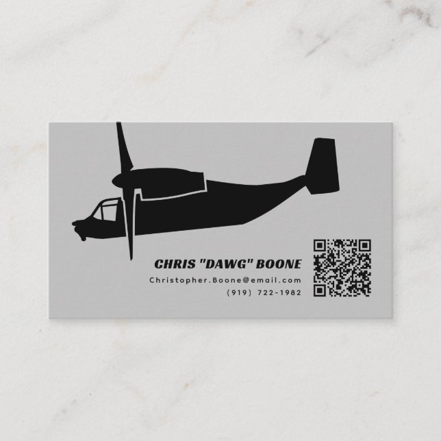 Black and Gray Modern Osprey Business Card (Front)