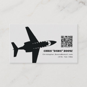 Black and Gray Modern T-1 Flight Instructor Business Card