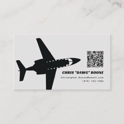 Black and Gray Modern T_1 Flight Instructor Business Card