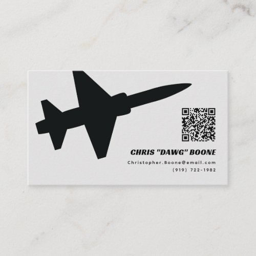Black and Gray Modern T_38 Flight Instructor Business Card