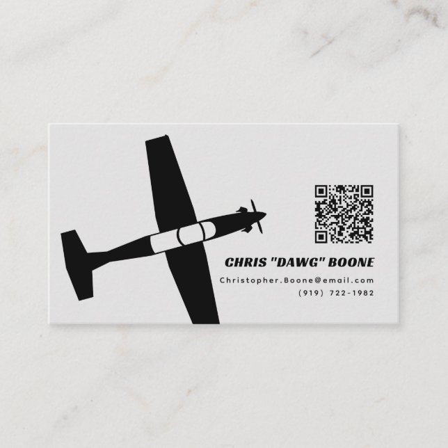 Black and Gray Modern T-6 UPT Business Card (Front)