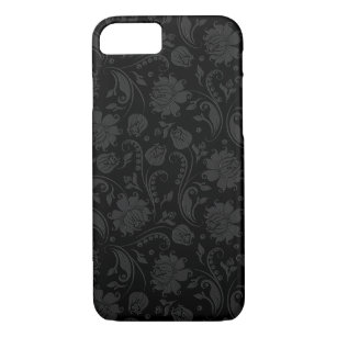 Black And Gray Monochromatic Floral Damasks iPhone 8/7 Case