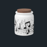 Black and gray musical notes candy jar<br><div class="desc">Black and gray musical notes great gift for any music lover musician or music student</div>