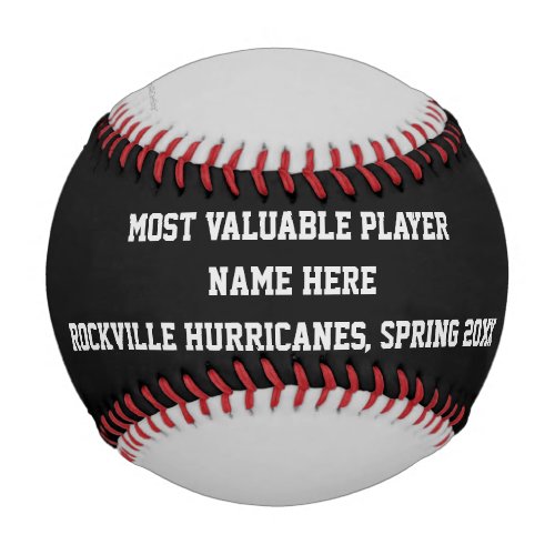 Black and Gray MVP Player Award Name Baseball