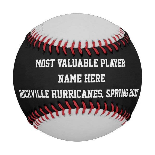 Black and Gray, MVP Player Award, Name, Baseball (Front)
