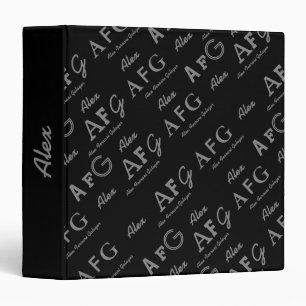 black and gray (my name) seamless pattern binder