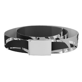 Black and Gray Palms Reversible Belt