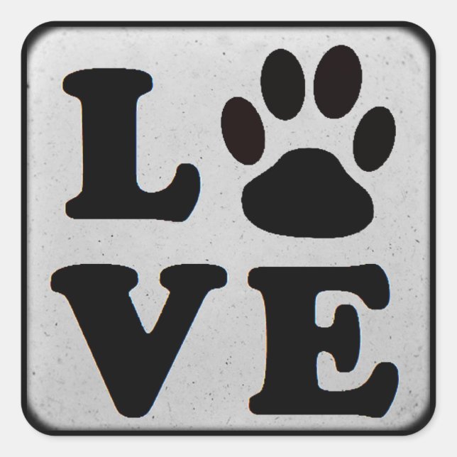 Black and Gray Pet Paw Prints Dog or Cat Stickers (Front)