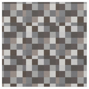 Black and Gray Pixelated Pattern   Gamer Fabric