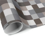 Black and Gray Pixelated Pattern Wrapping Paper