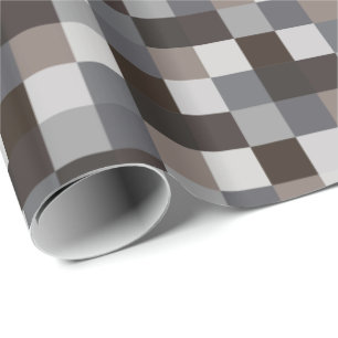 Black and Gray Pixelated Pattern Wrapping Paper
