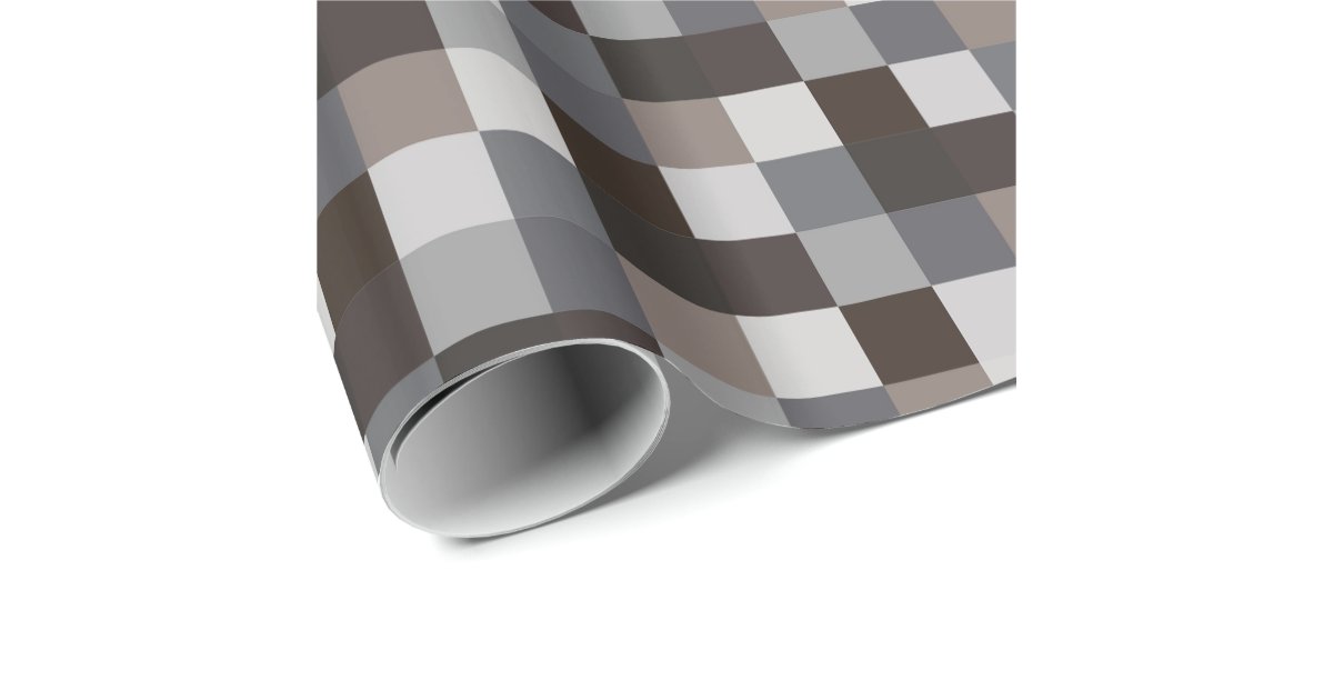 Black and Gray Pixelated Pattern Wrapping Paper | Zazzle