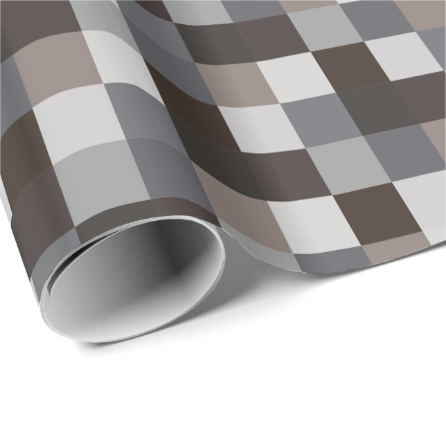 Black and Gray Pixelated Pattern Wrapping Paper (Roll Corner)