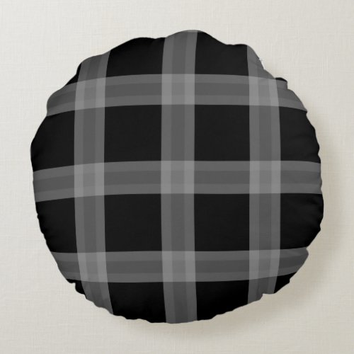 Black And Gray Plaid Pattern Decorative Pillow