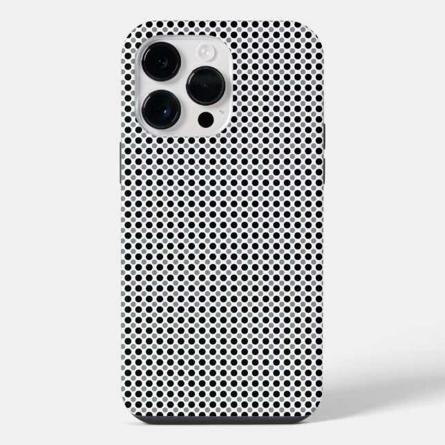 black and gray polka dots iPhone case (Back)