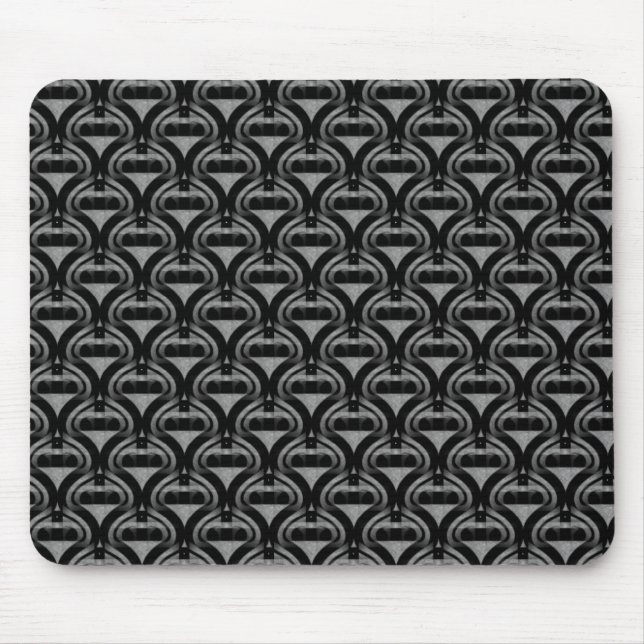 Black and Gray Retro Cool Mousepad (Front)