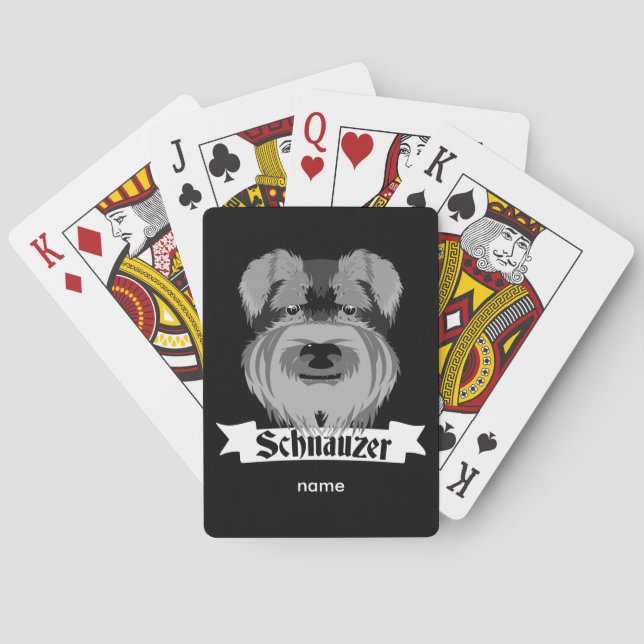 Black and Gray Schnauzer Poker Cards (Back)