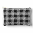 Black And Gray Shades Plaid Artisan Crochet Print