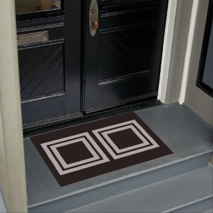 Black And Gray Simple Art Doormat
