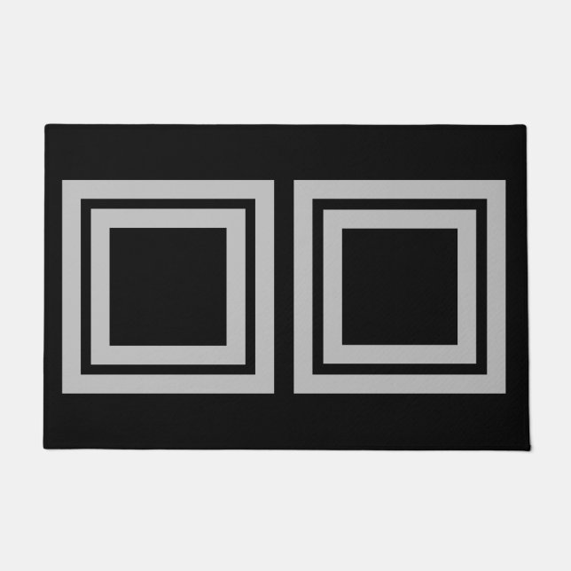 Black And Gray Simple Art Doormat (Front)
