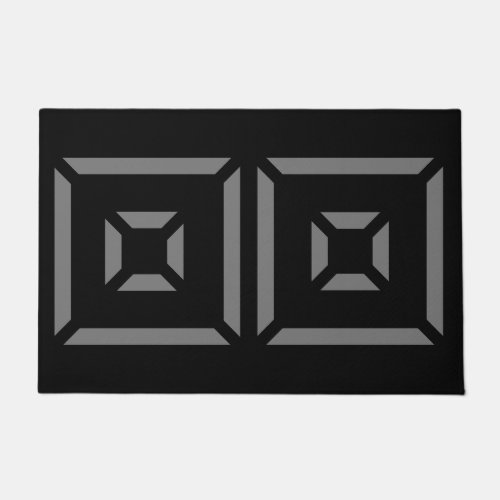 Black And Gray Simple Art Doormat